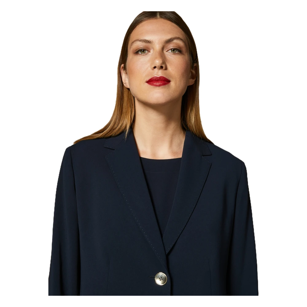 Marina Rinaldi Comfort-Triacetaat Blazer met Moderne Stijl Blue Dames