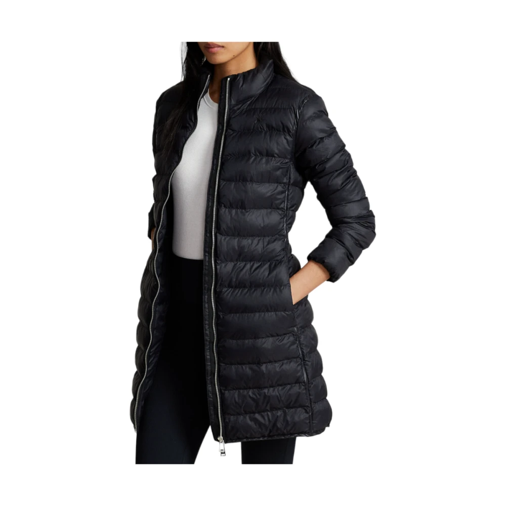 Polo Ralph Lauren Zwarte Gewatteerde Waterbestendige Geïsoleerde Jas Black Dames