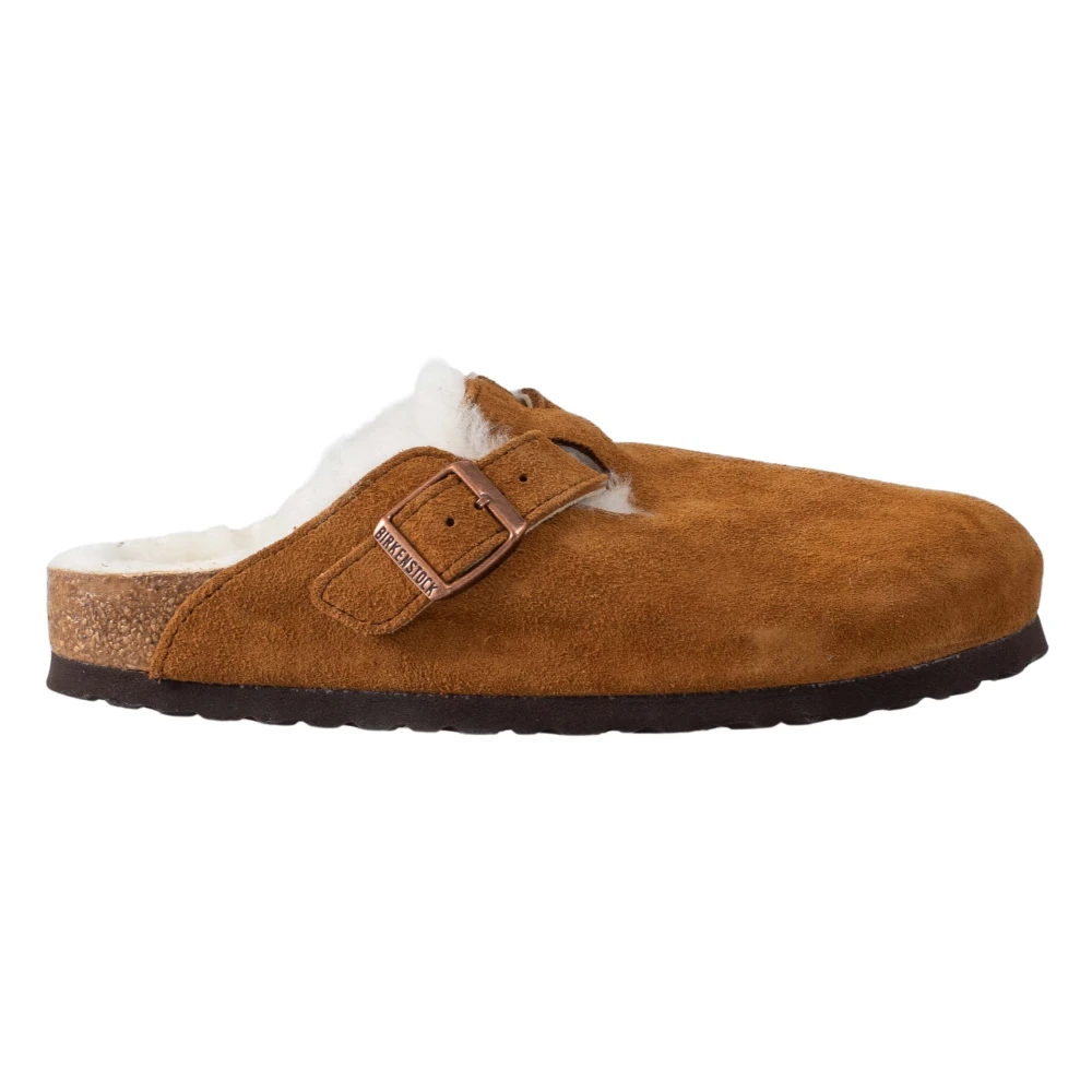 Birkenstock Shearling Suede Träsko Brown, Dam