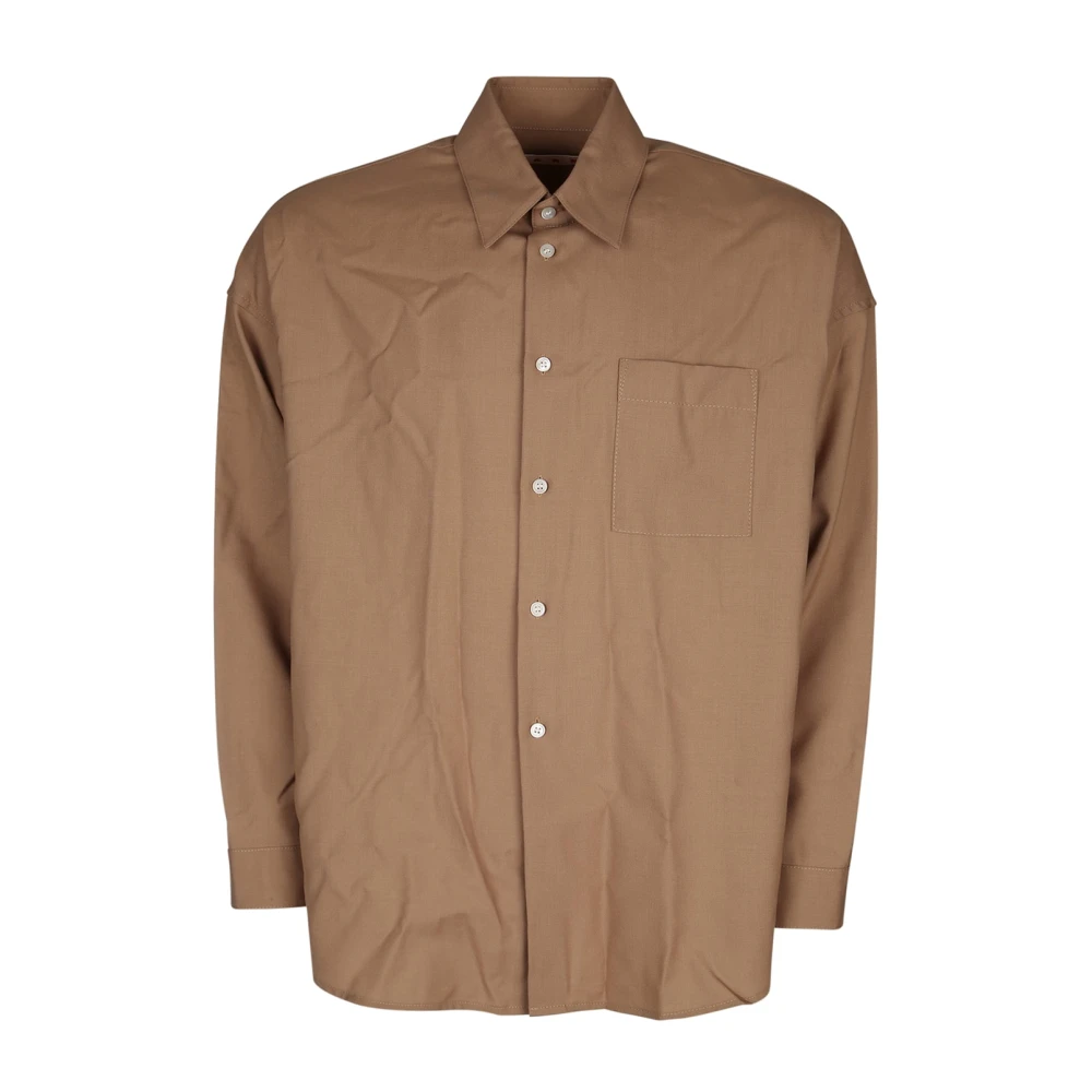 Marni Lange Mouwen Shirt in Trendy Stijl Brown Heren