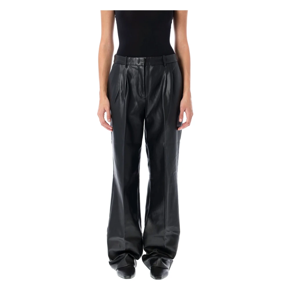 The Garment Zwarte Leren Broek Chique Stijl Black Dames