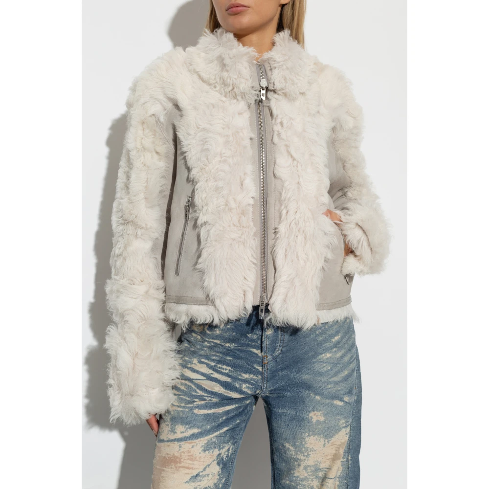 Diesel Leren jas L-Aurel Gray Dames