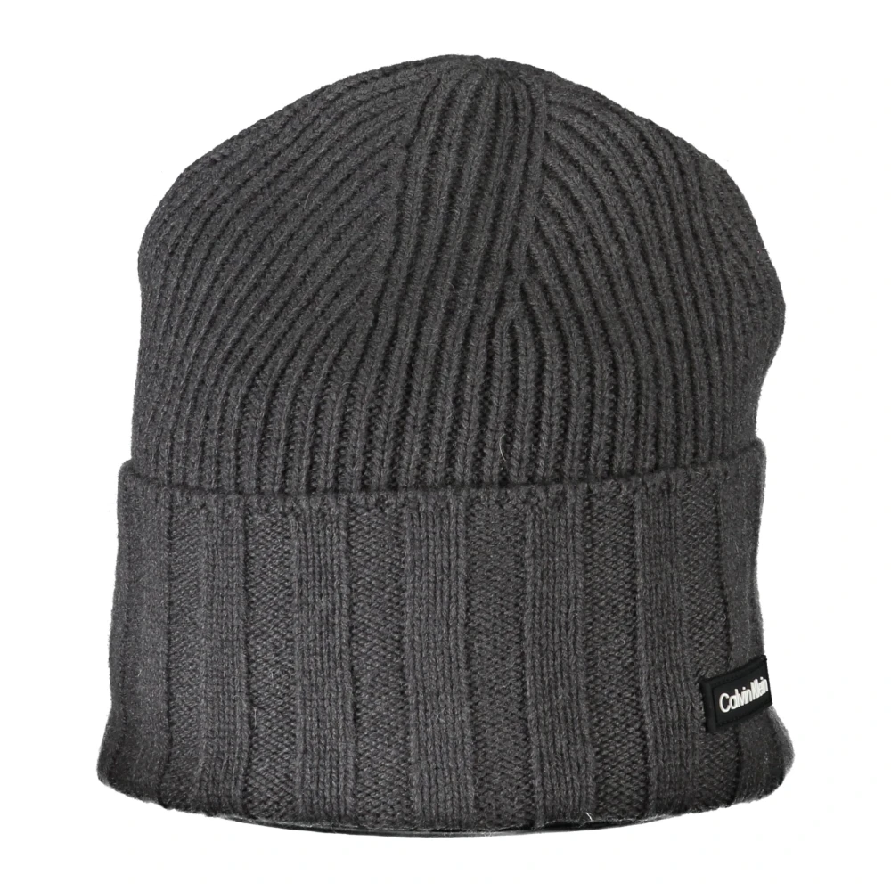 Calvin Klein Heren Grijs Beanie Muts Contrast Details Gray Heren