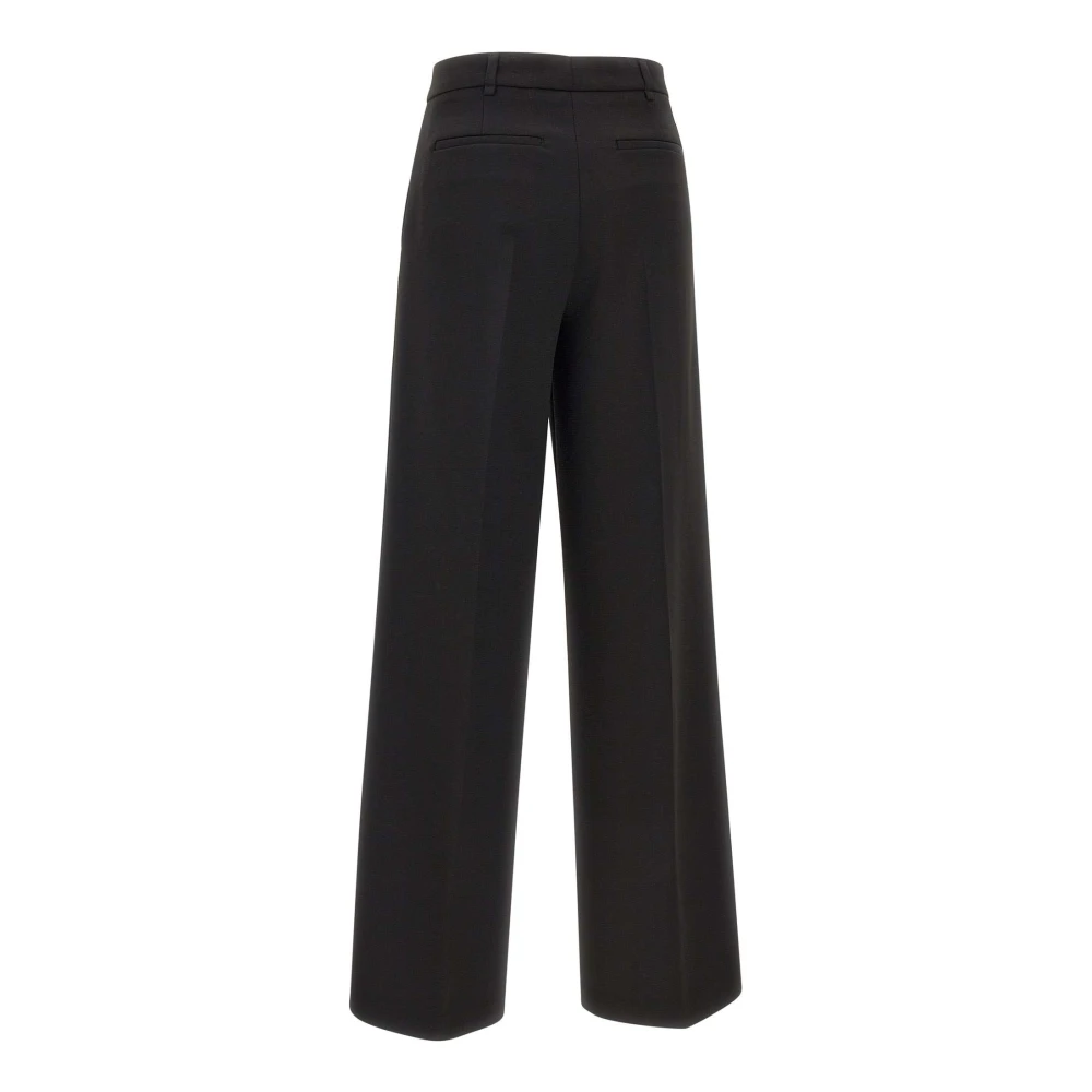 Liu Jo Zwarte Palazzo Stretch Crepe Broek Black Dames
