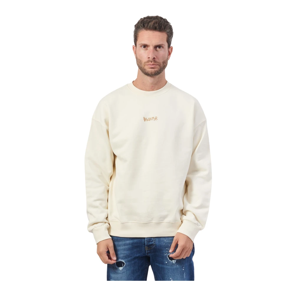 Disclaimer Witte Crewneck Sweatshirt met Lange Mouwen White Heren