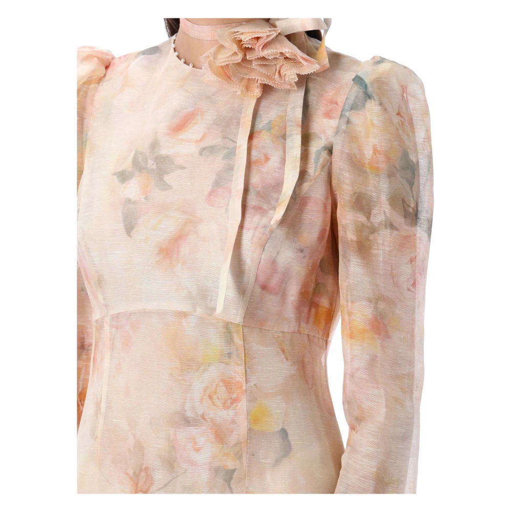 Zimmermann Bloemen Mini Jurk met Ruches Broche Multicolor Dames