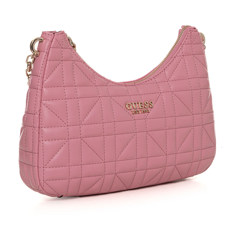 Guess Gestikte Medium Tas met Kettingband Pink Dames