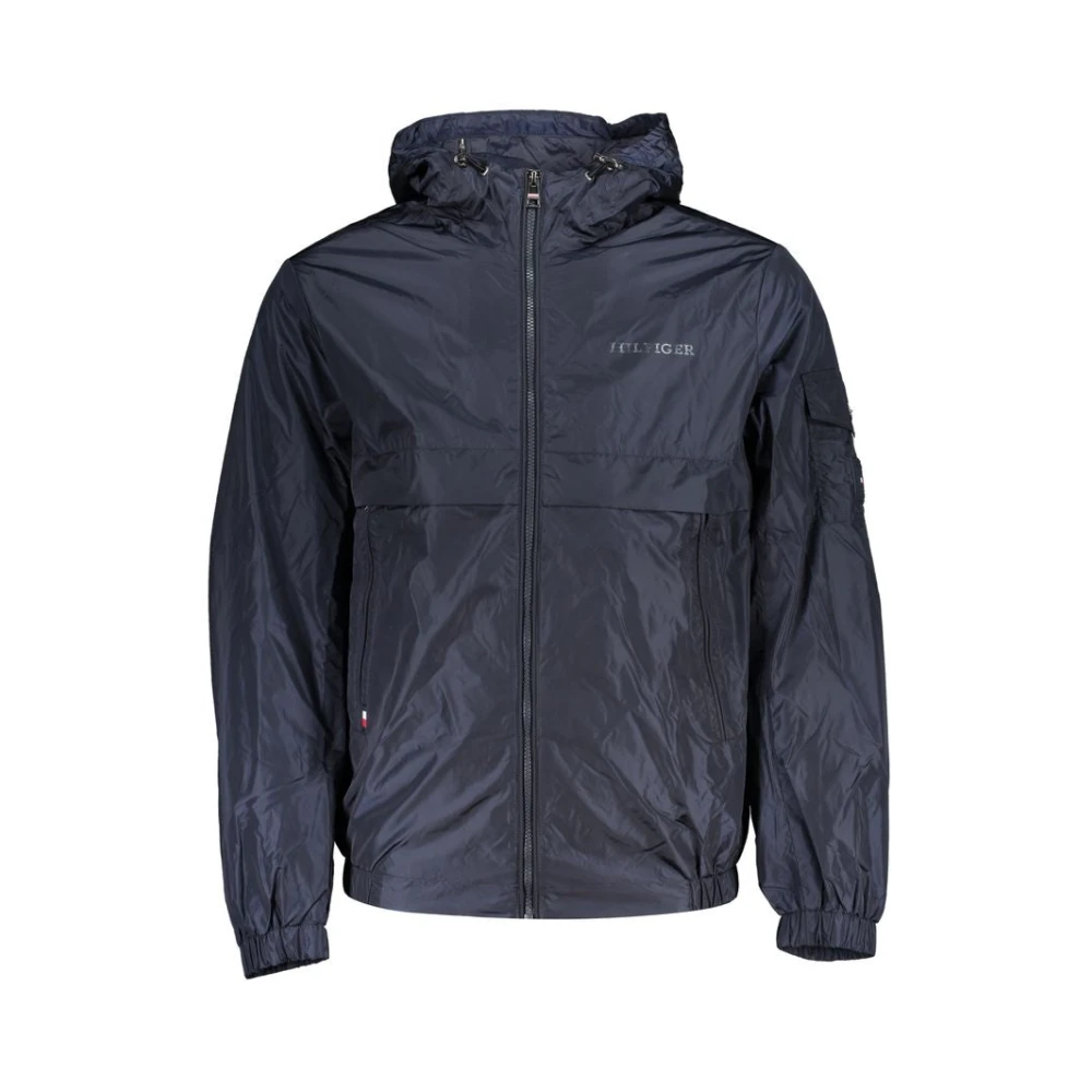 Tommy Hilfiger Men's Blue Hooded Sport Jacket With Contrast Details