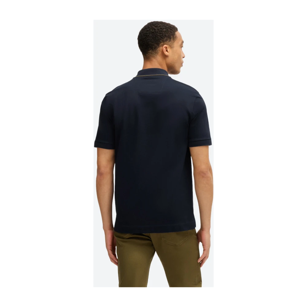 Hugo Boss Stretchkatoen Porsche Polo Shirt Blue Heren
