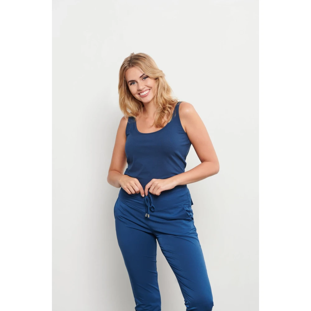 &Co Woman Joggingbroek voor heren comfortabel en stijlvol Blue Dames