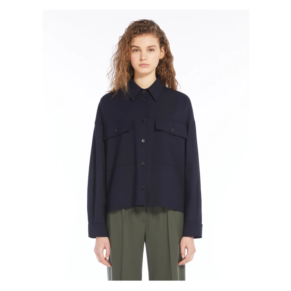 Max Mara Weekend Blauwe Gehaakte Jacks voor Weekendjes Weg Blue Dames