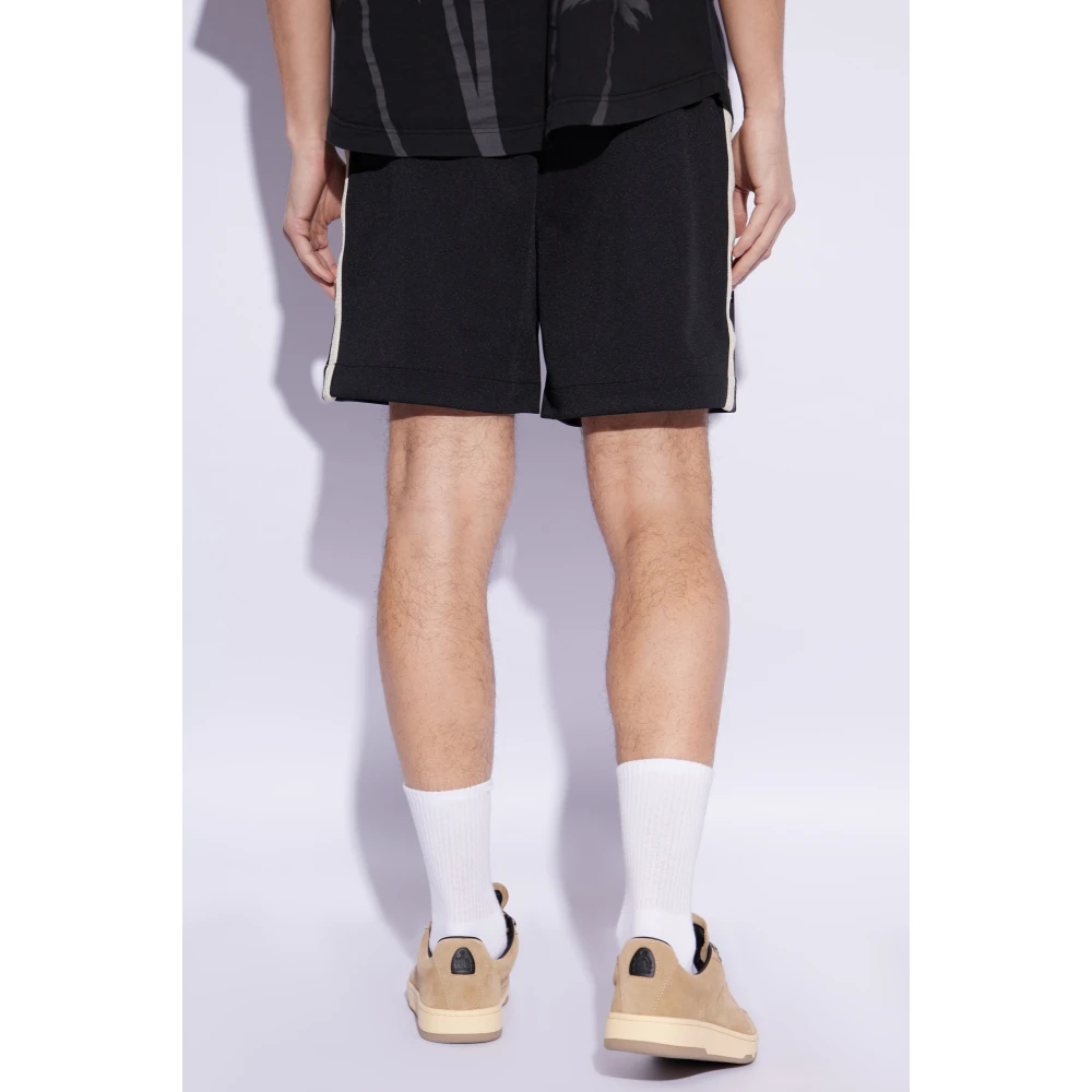 Palm Angels Shorts met geborduurd logo Black Heren