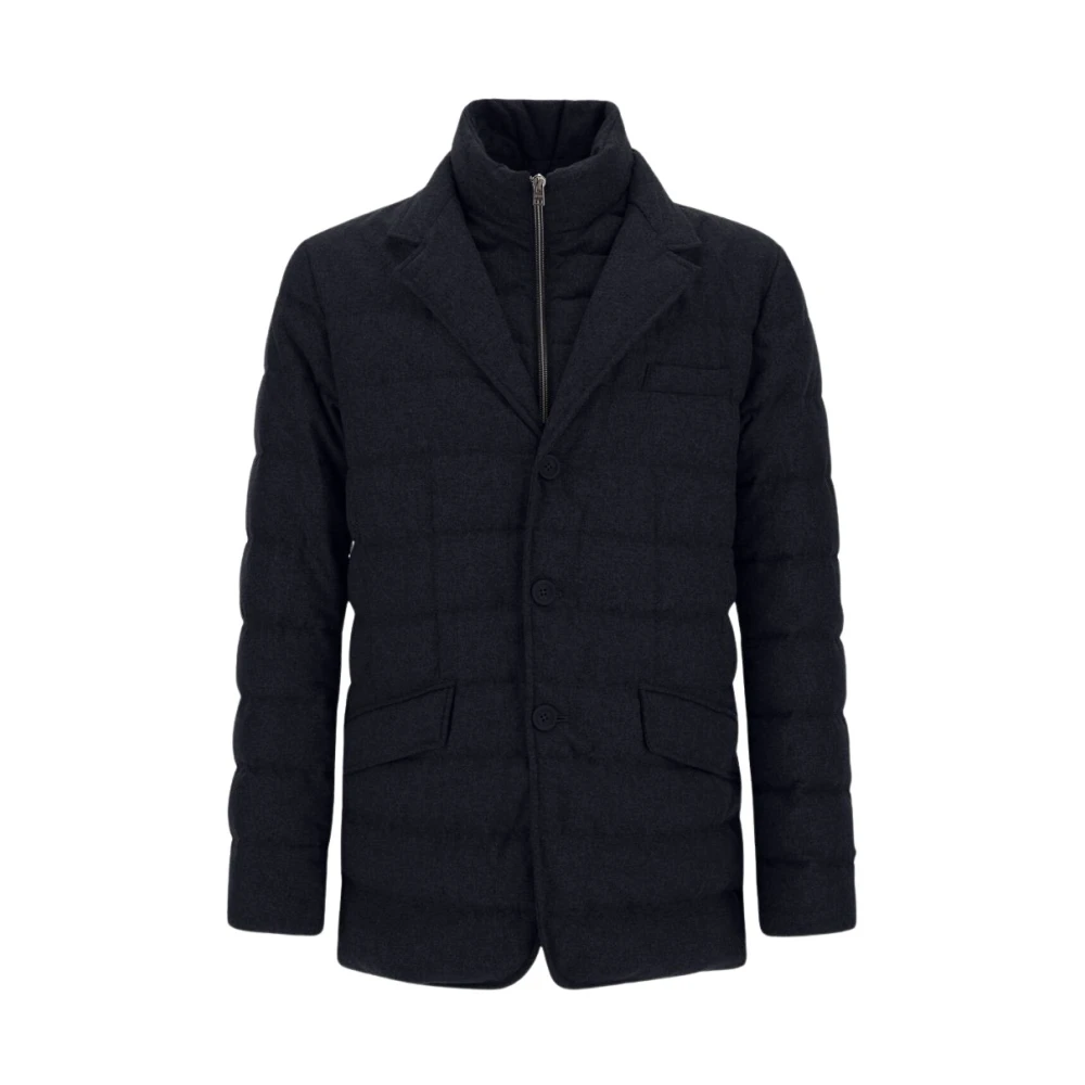 Herno Fabric Blazer - Male - Winter Jackets - Blue - M - Jackets