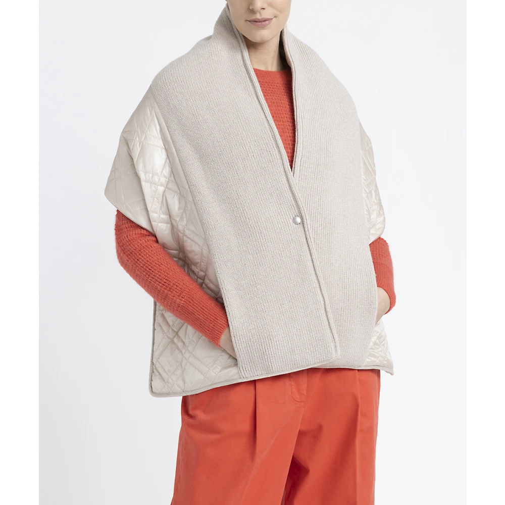 PESERICO Gelamineerde gewatteerde maxi-sjaal Beige Dames
