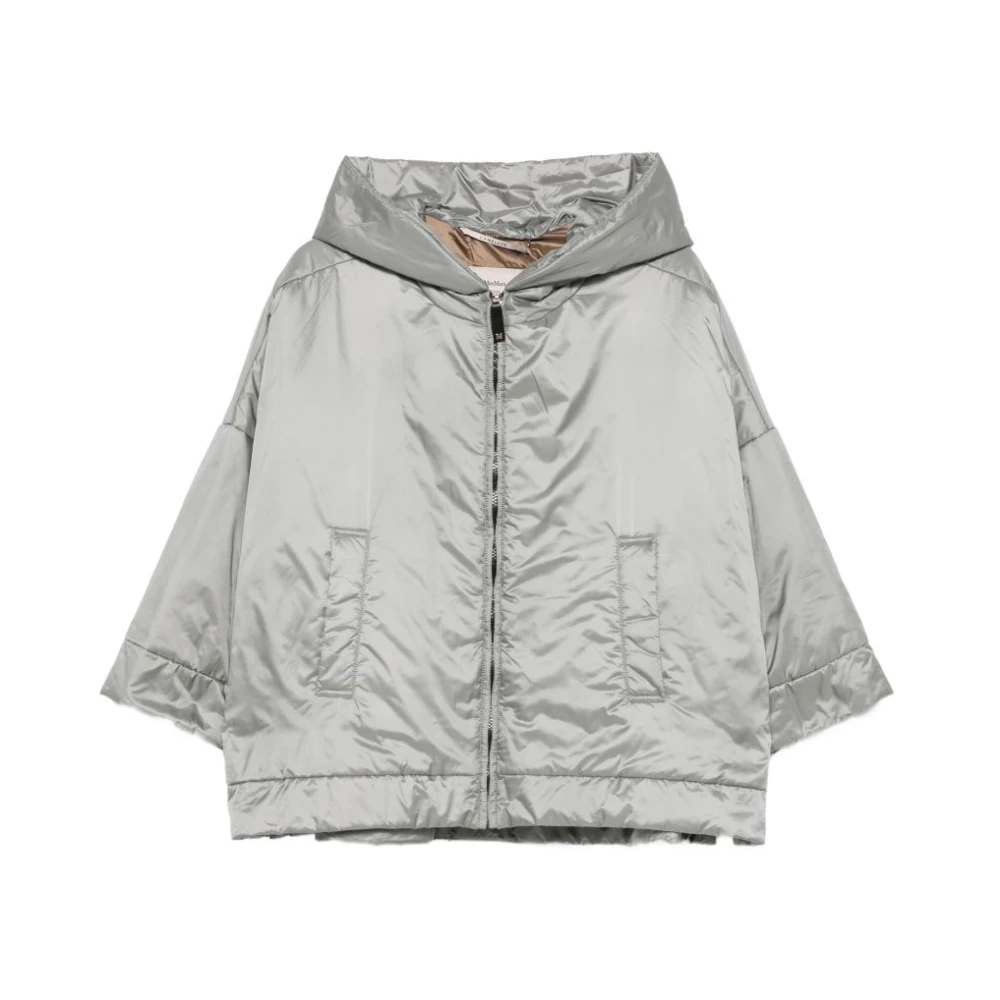 Max Mara Fiore Hooded Jacket - Female - Light Jackets - Gray - 2XS - Jackets
