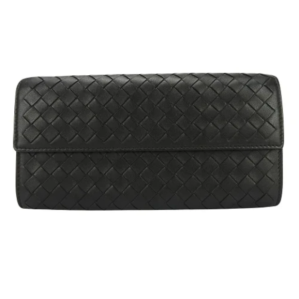 Bottega Veneta Vintage Pre-owned Leather wallets Black Dames