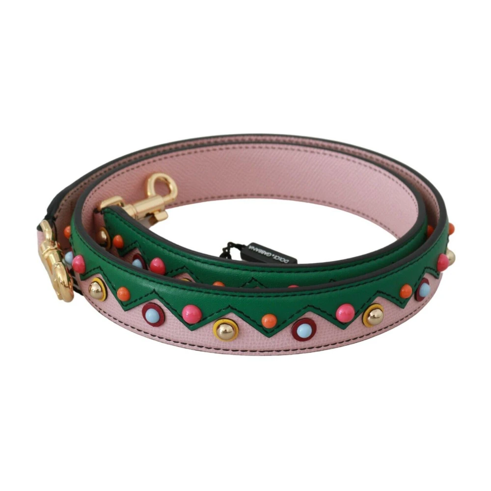 Dolce & Gabbana Leather Shoulder Strap For Handbag - Multicolor Detailing - Male - Bag Accessories - Pink - One Size - Bags