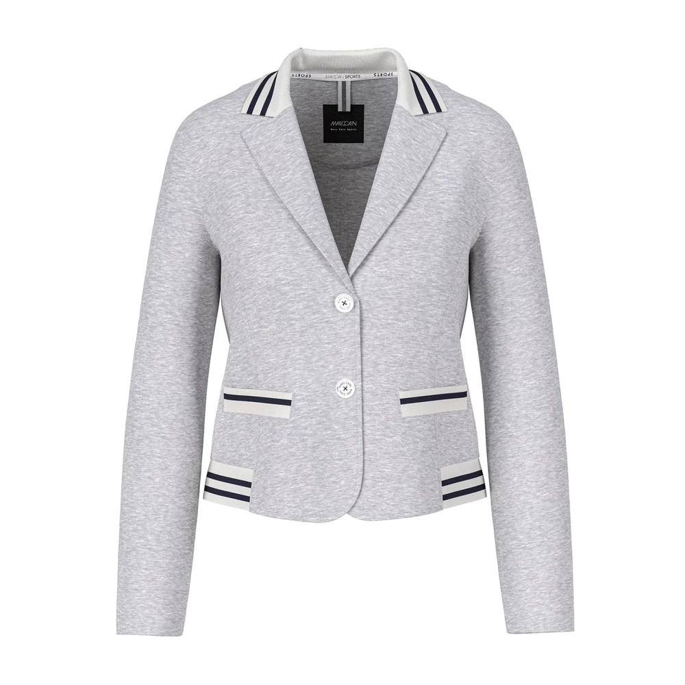 Marc Cain Women's Gray Blazers, L, Striped Jersey Blazer