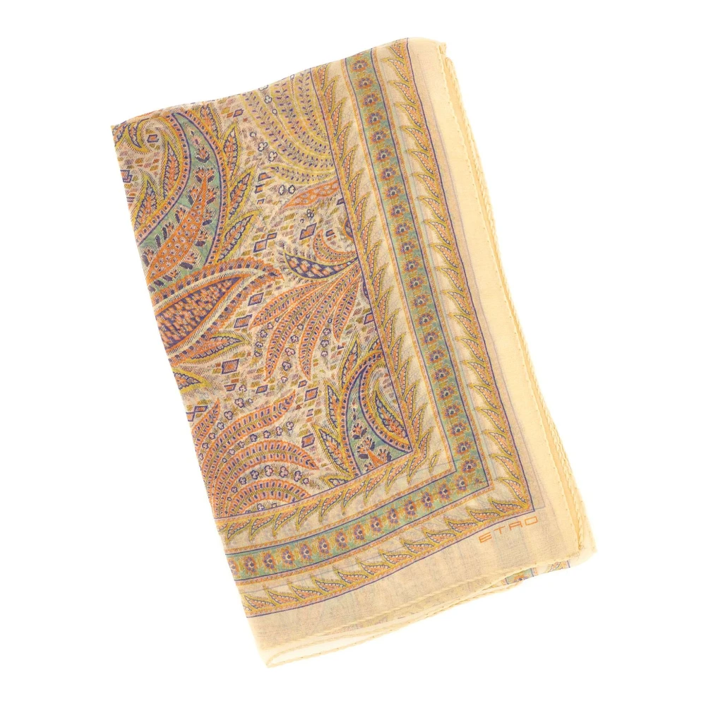 ETRO Multicolor Foliage Paisley Zijden Sjaal Multicolor Dames