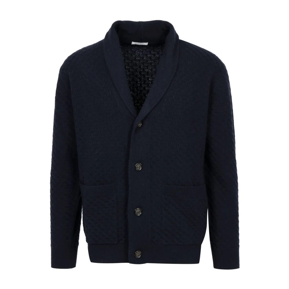 Paolo Pecora Wol Gebreid Shawl Revers Vest Black Heren