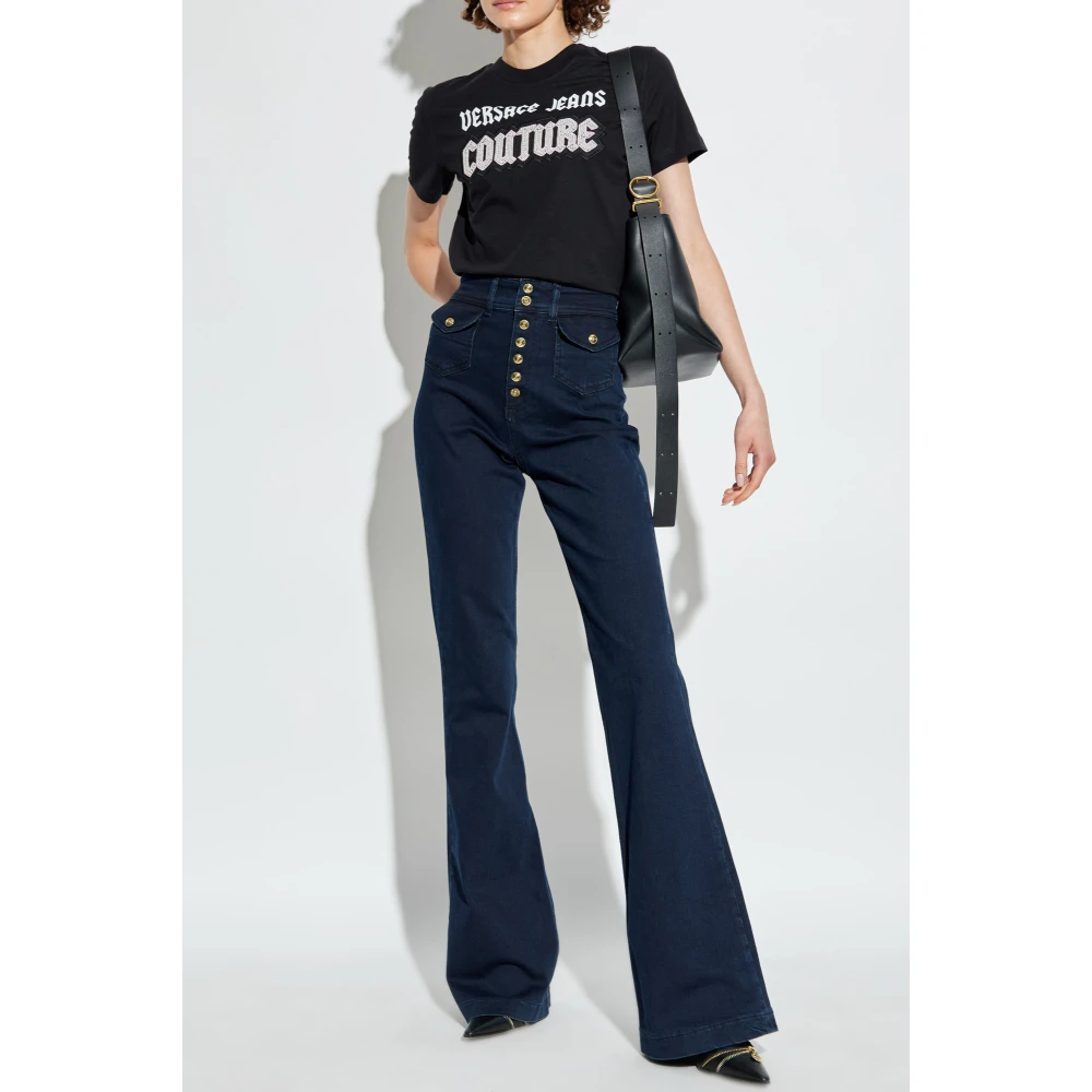 Versace Jeans Couture Jeans met logo Blue Dames