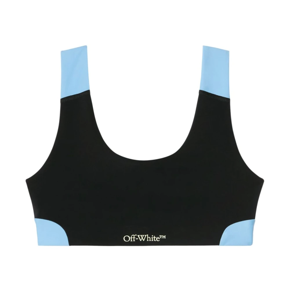 Off White Zwart Logo Onderband Scoop Neck Ondergoed Black Dames