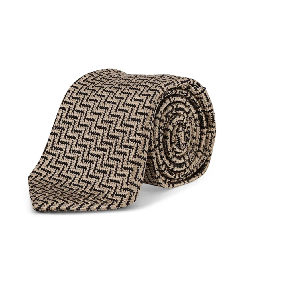 Tom Ford Men's Beige Ties, One Size, 8Cm Silk-Jacquard Tie