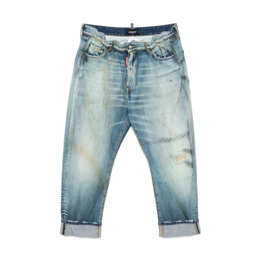 Dsquared2 Indigo Blå Klassiska Jeans Med Knappgylf Blue, Herr