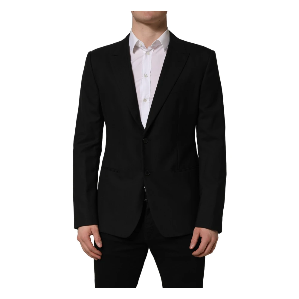 Dolce & Gabbana Men's Black Wool Single Breasted Blazer Jacket - Blazers - Xl - Jackets