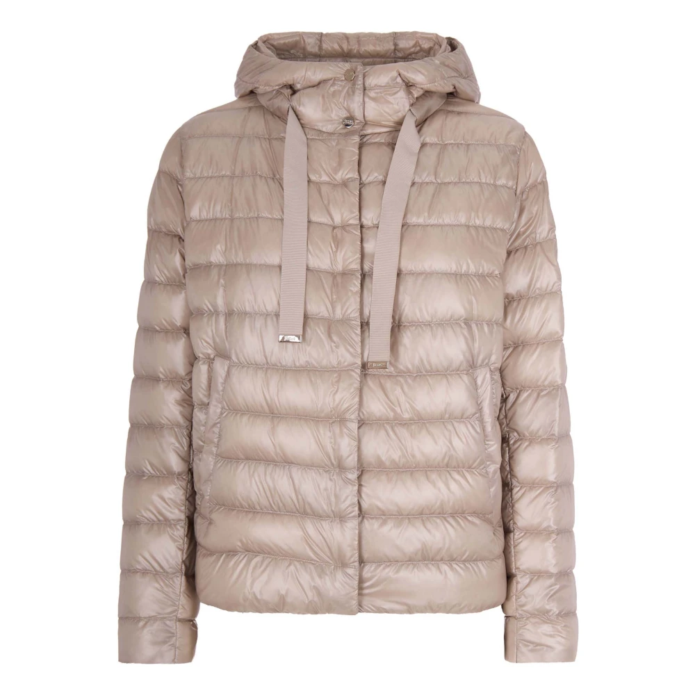 Herno Women's Beige Down Jackets, S, Nylon Ultralight Jacket
