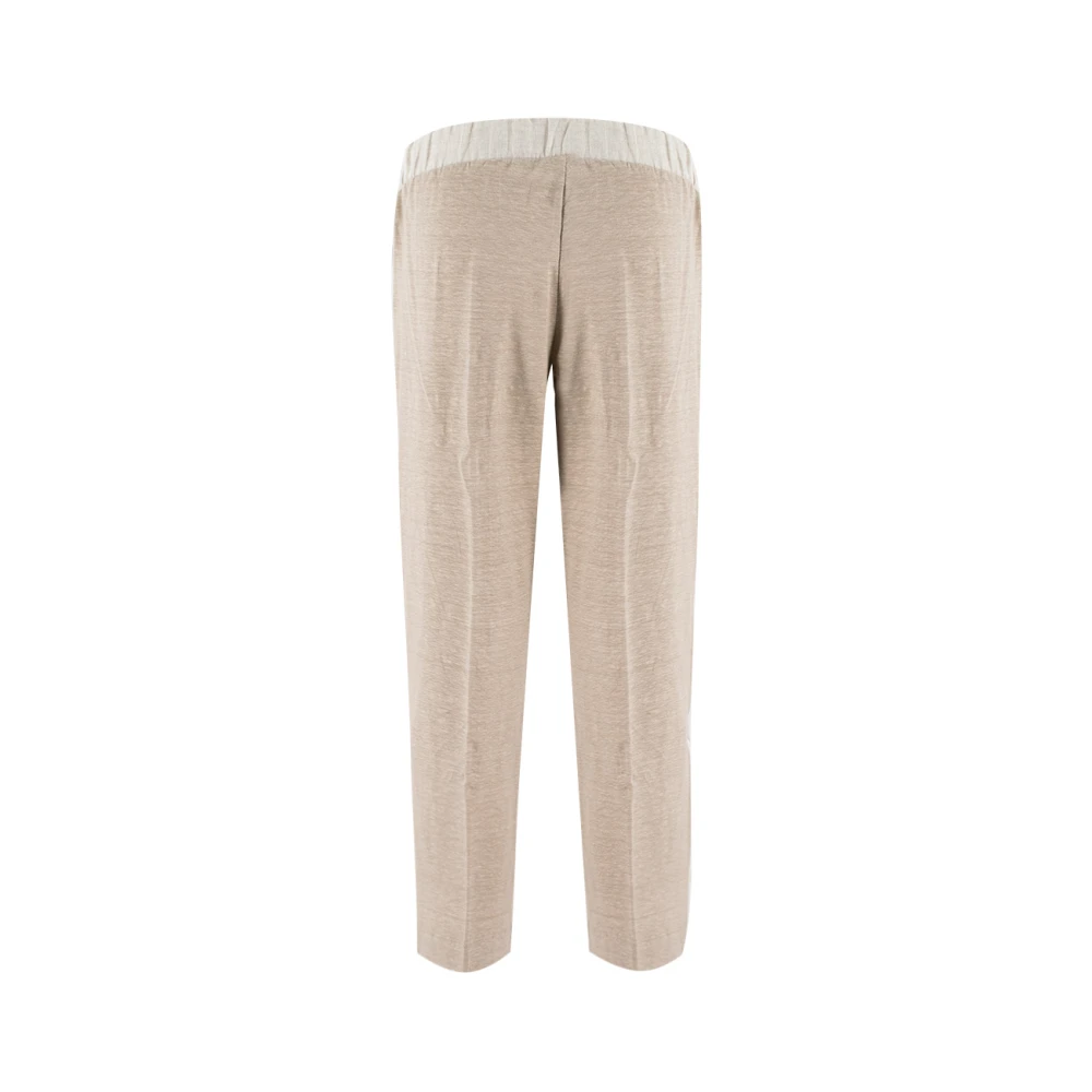 Le Tricot Perugia Straight Trousers Beige Dames