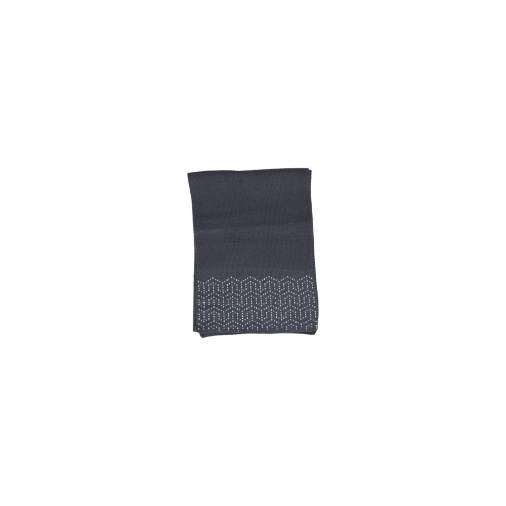 Pieces Grijze Geometrische Gebreide Sjaal Gray Dames