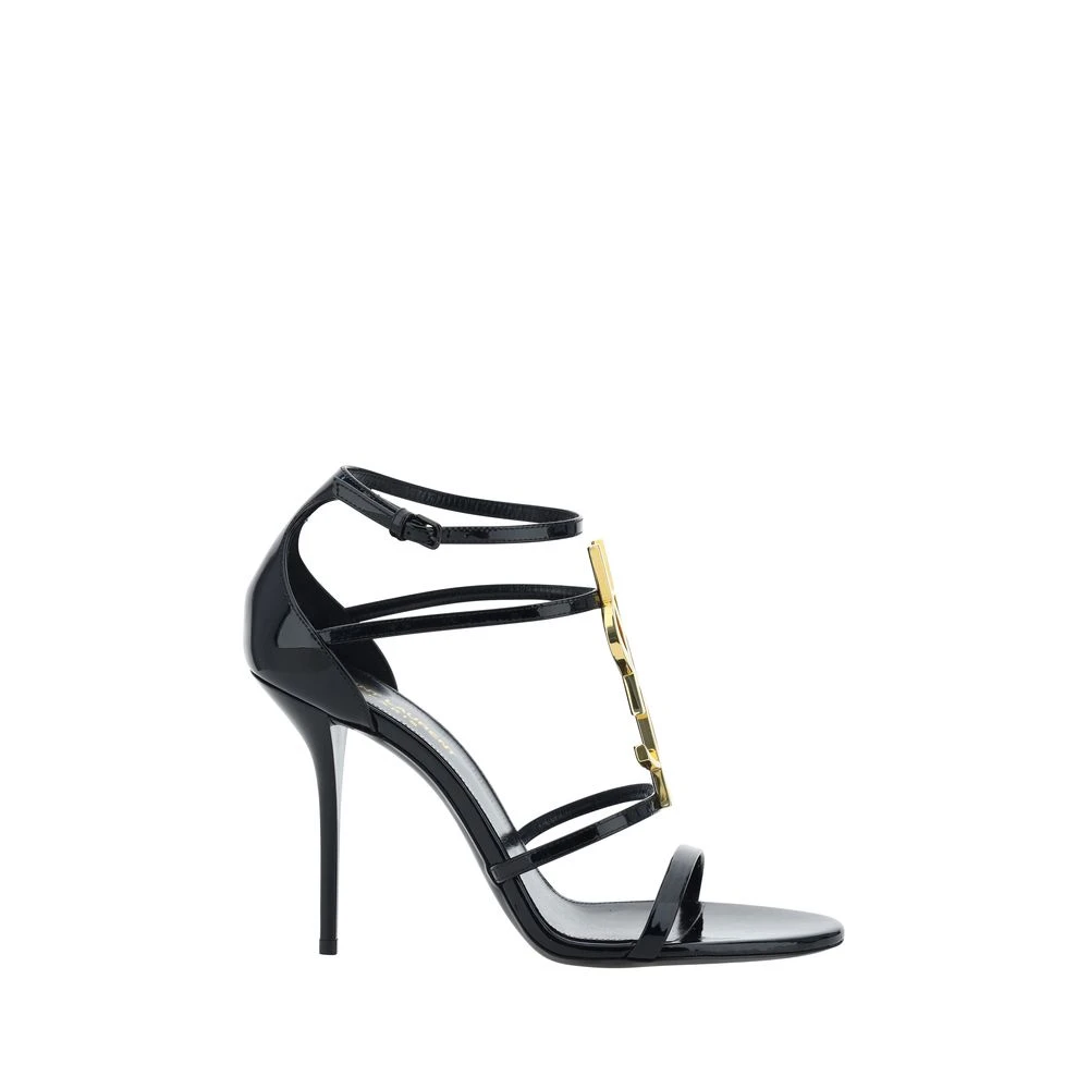 Saint Laurent Women's Black Cassandra Sandals
