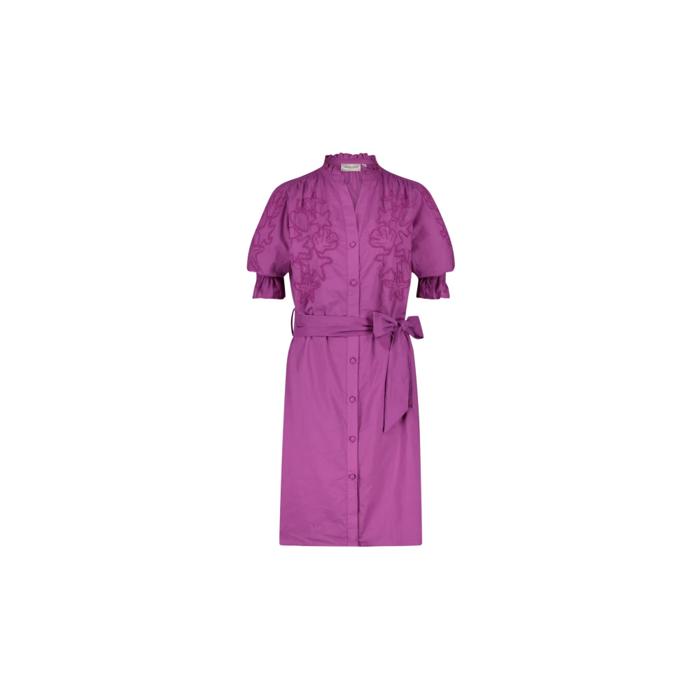 Fabienne Chapot Paarse Sterrenborduurjurk Pink Dames