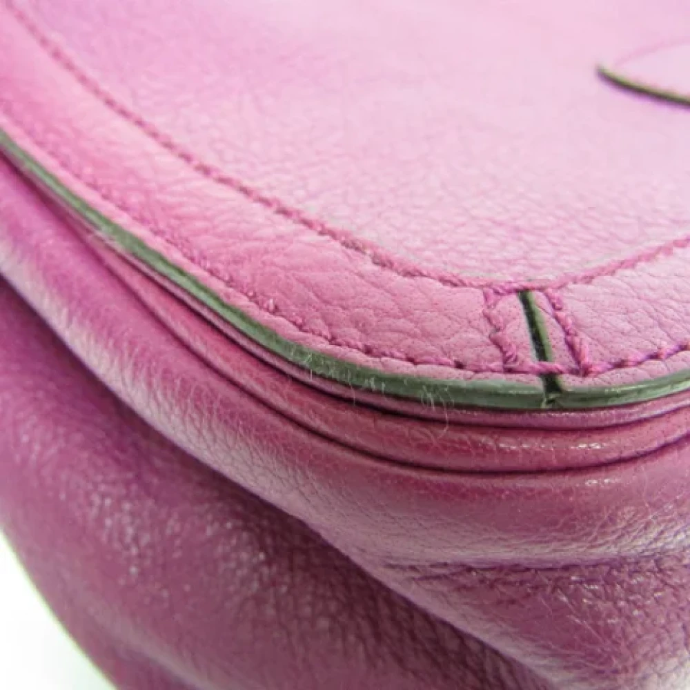 Salvatore Ferragamo Pre-owned Leather shoulder-bags Purple Dames
