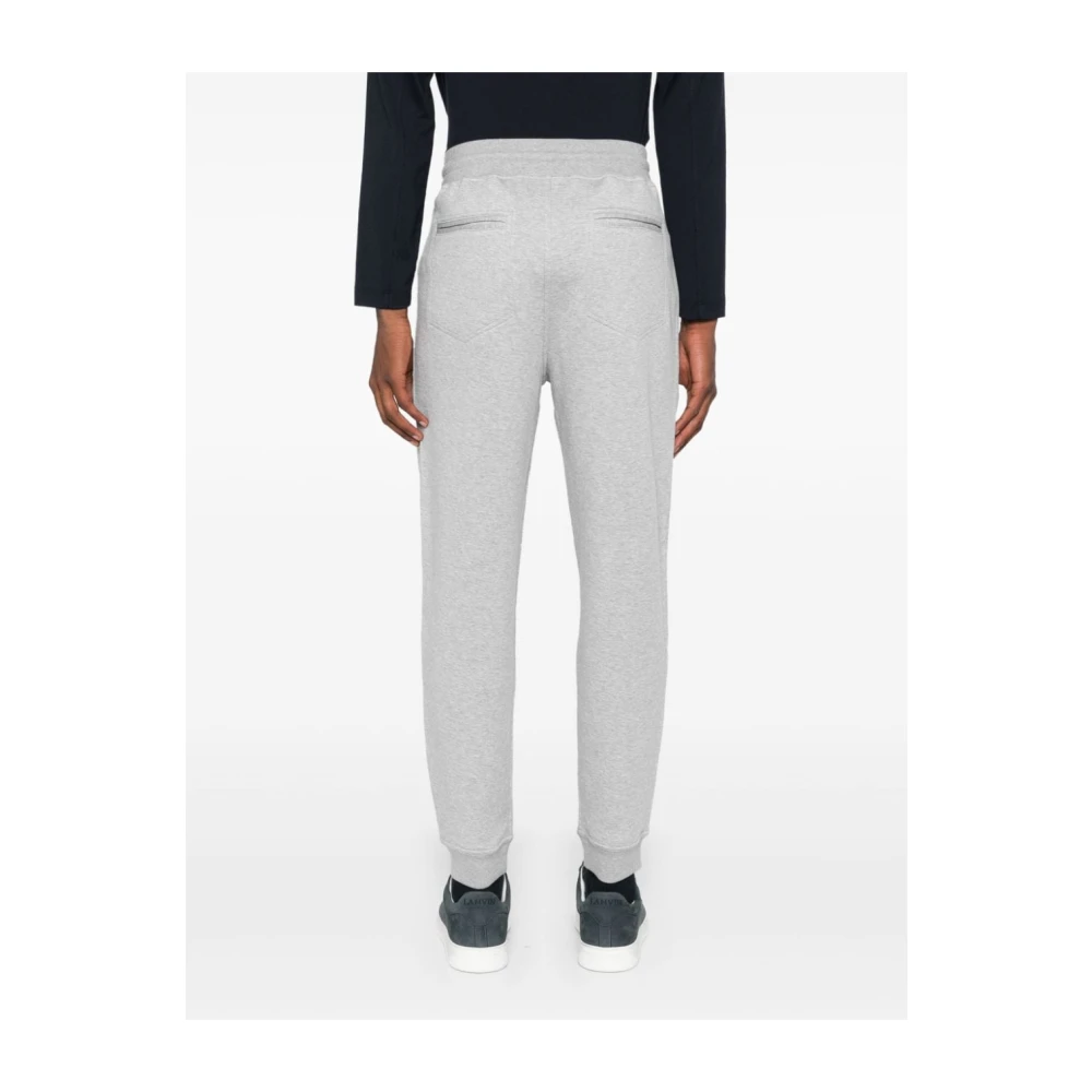 BRUNELLO CUCINELLI Grijze Melange Trainingsbroek met Geribbelde Boorden Gray Heren