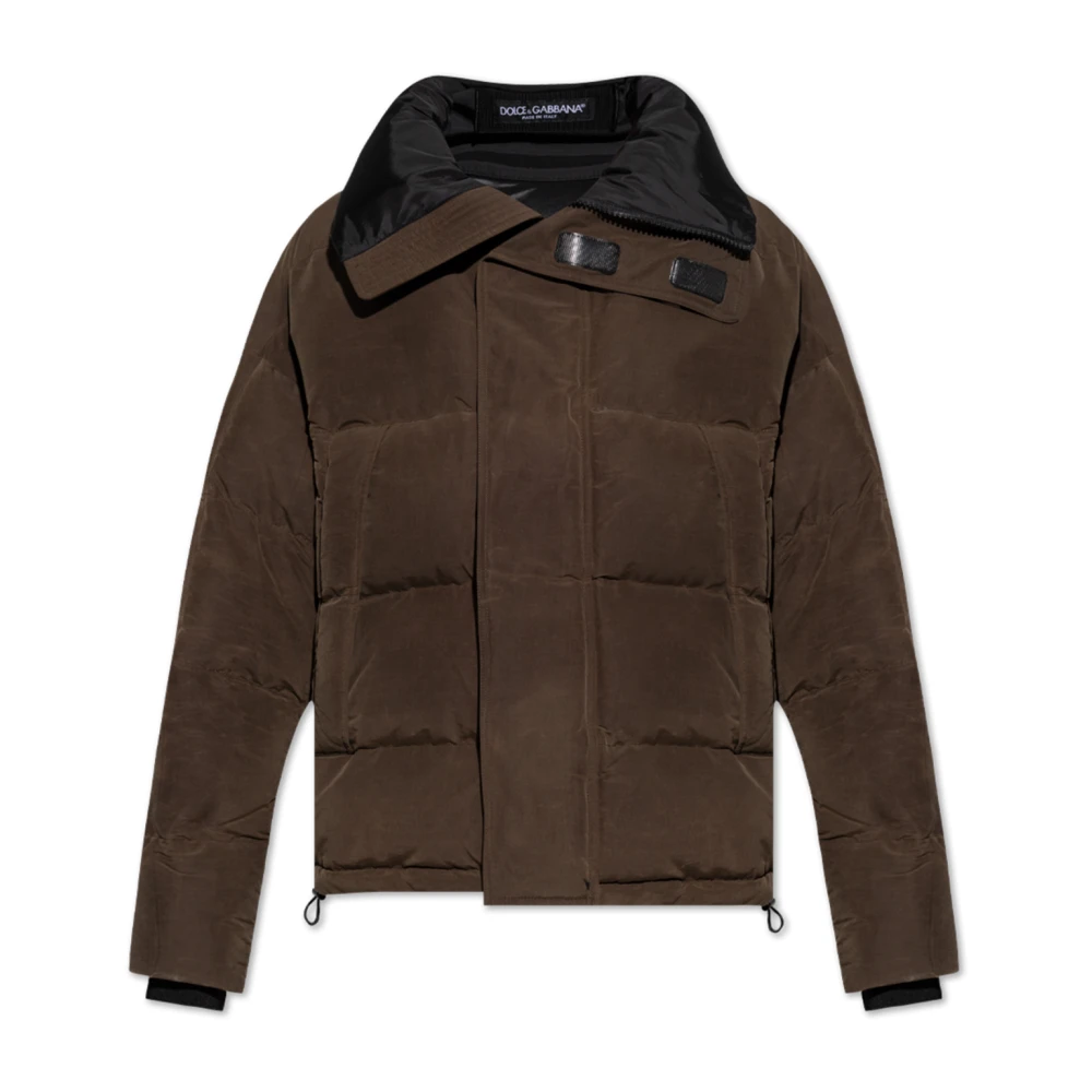 Dolce & Gabbana Donsjack met logo Brown Heren
