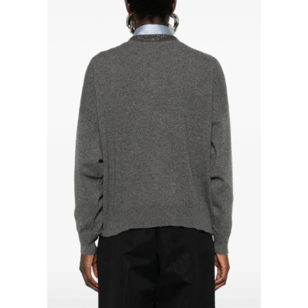 BRUNELLO CUCINELLI Kasjmier Gebreide Trui met Monili Ketting Gray Dames