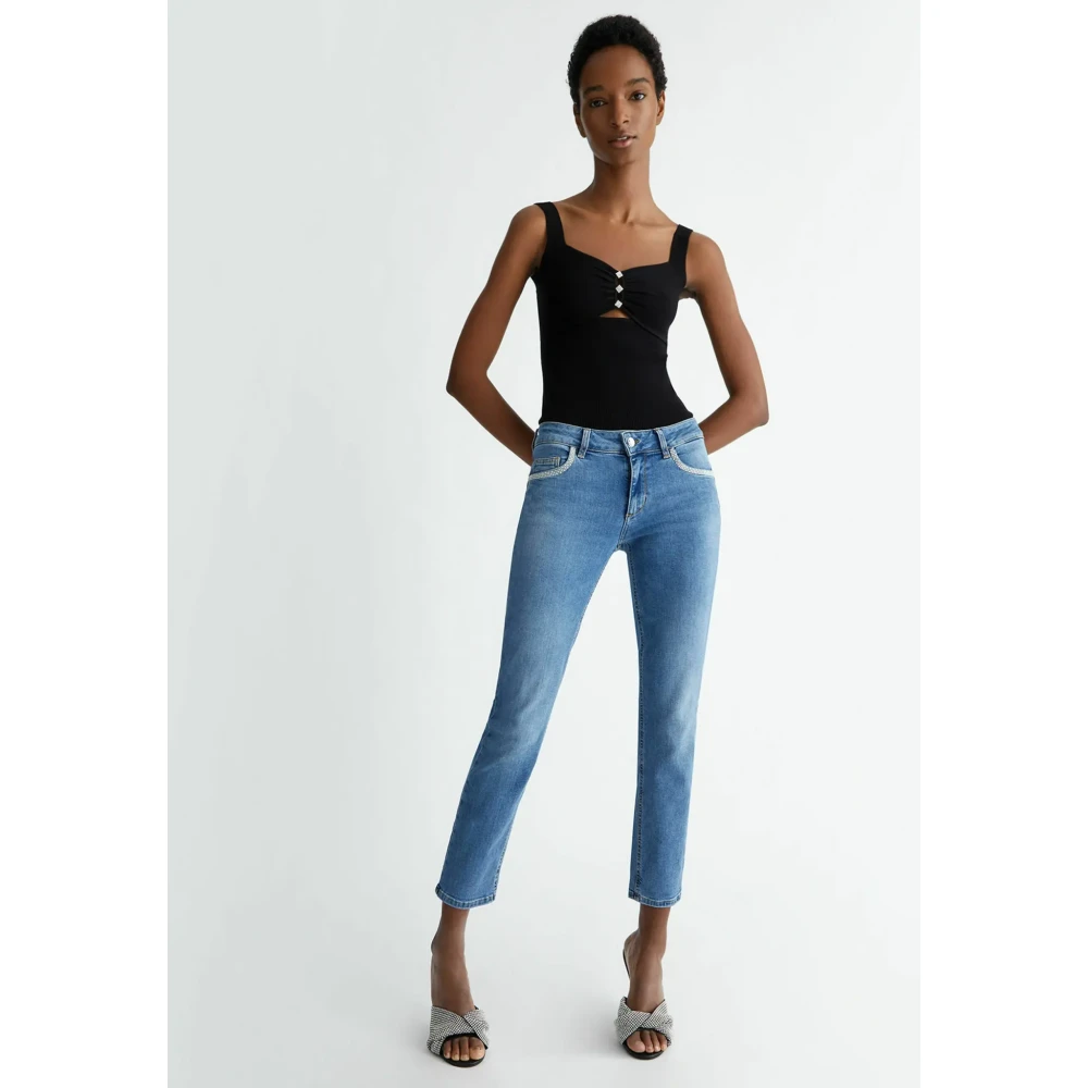 Liu Jo Denim Button-Up Ideal Regular Blauw Blue Dames
