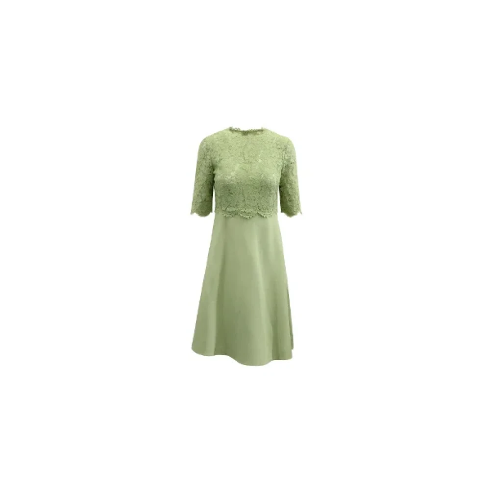 Valentino Vintage Pre-owned Wool dresses Green Dames