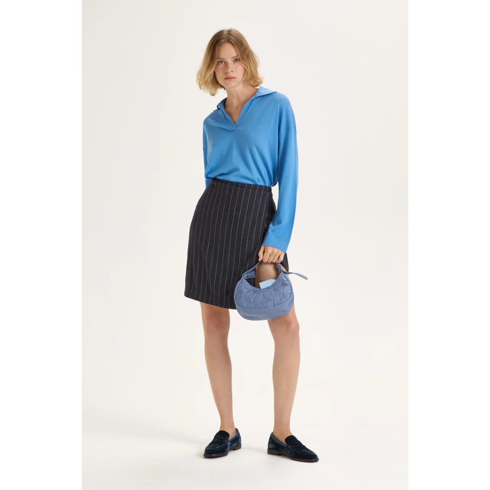 Maliparmi Pinstripe Omslagrok Gray Dames