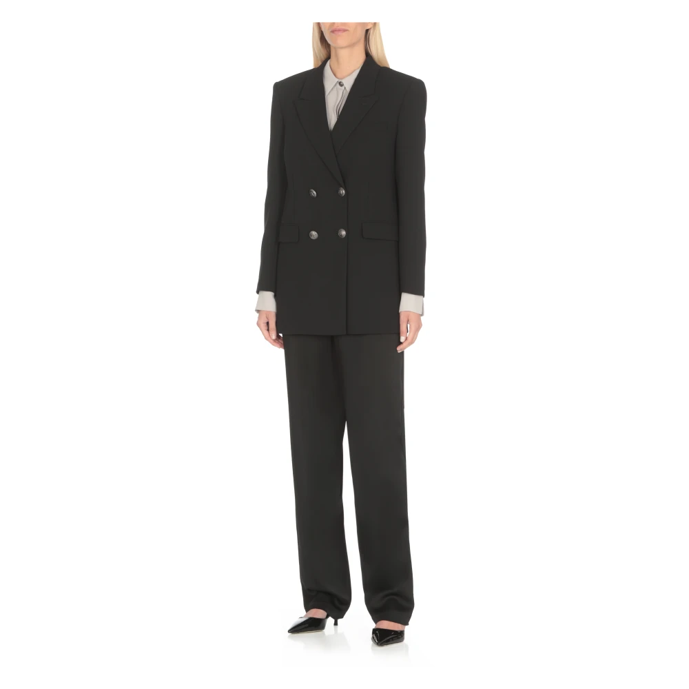Elisabetta Franchi Zwarte Double-Breasted Blazer voor Vrouwen Black Dames