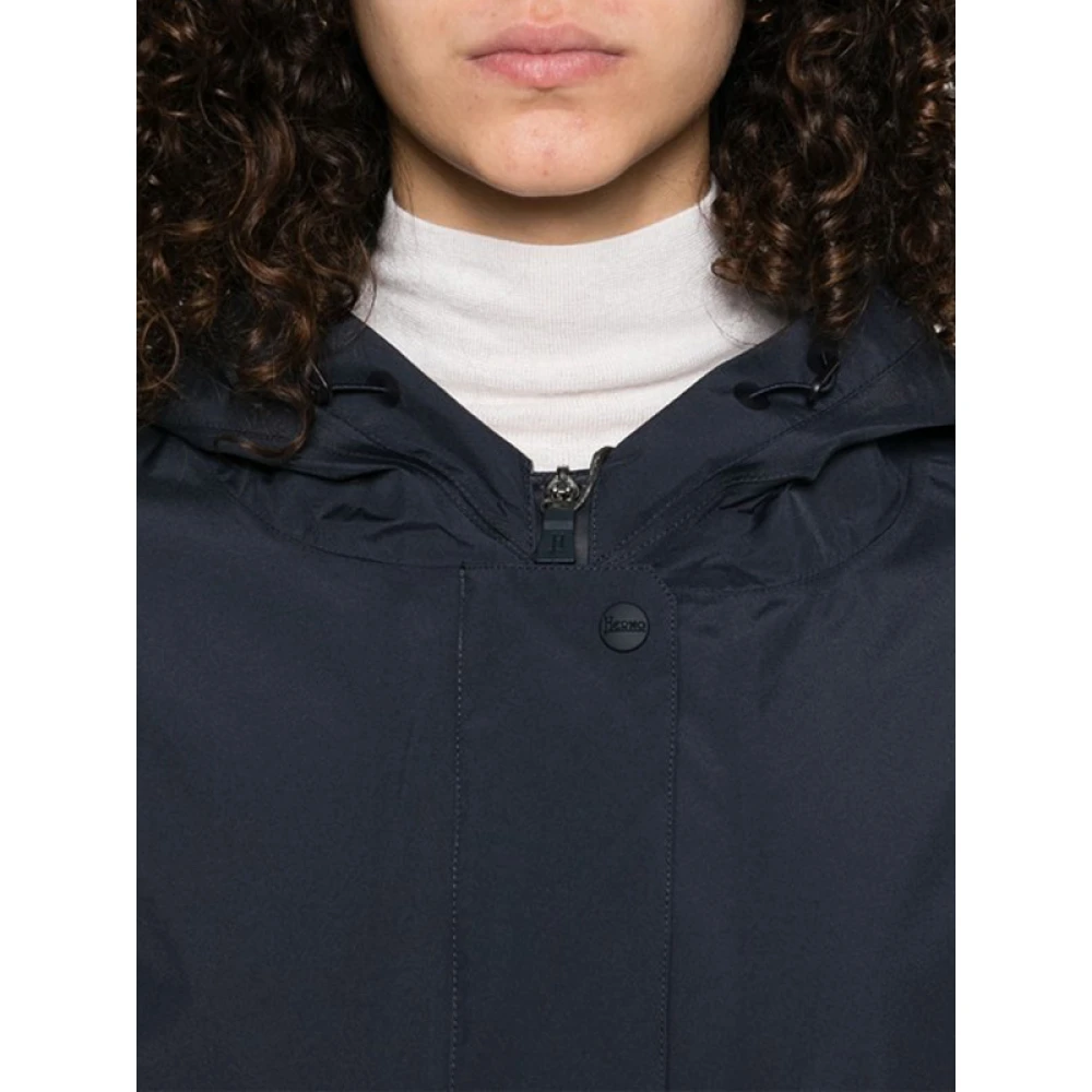 Herno Waterdichte Jas met Capuchon Blue Dames