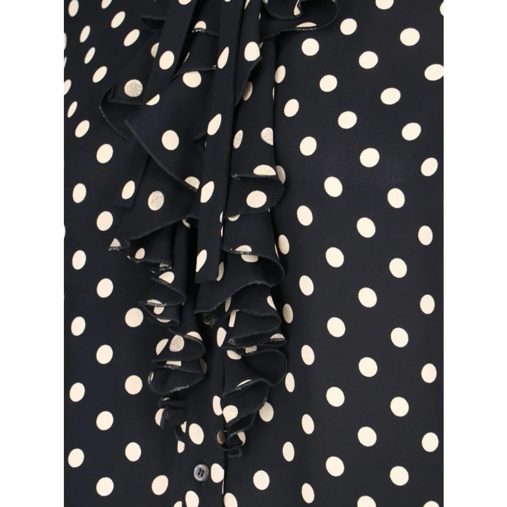 Aspesi Polkadot blouse met strikkraag Black Dames