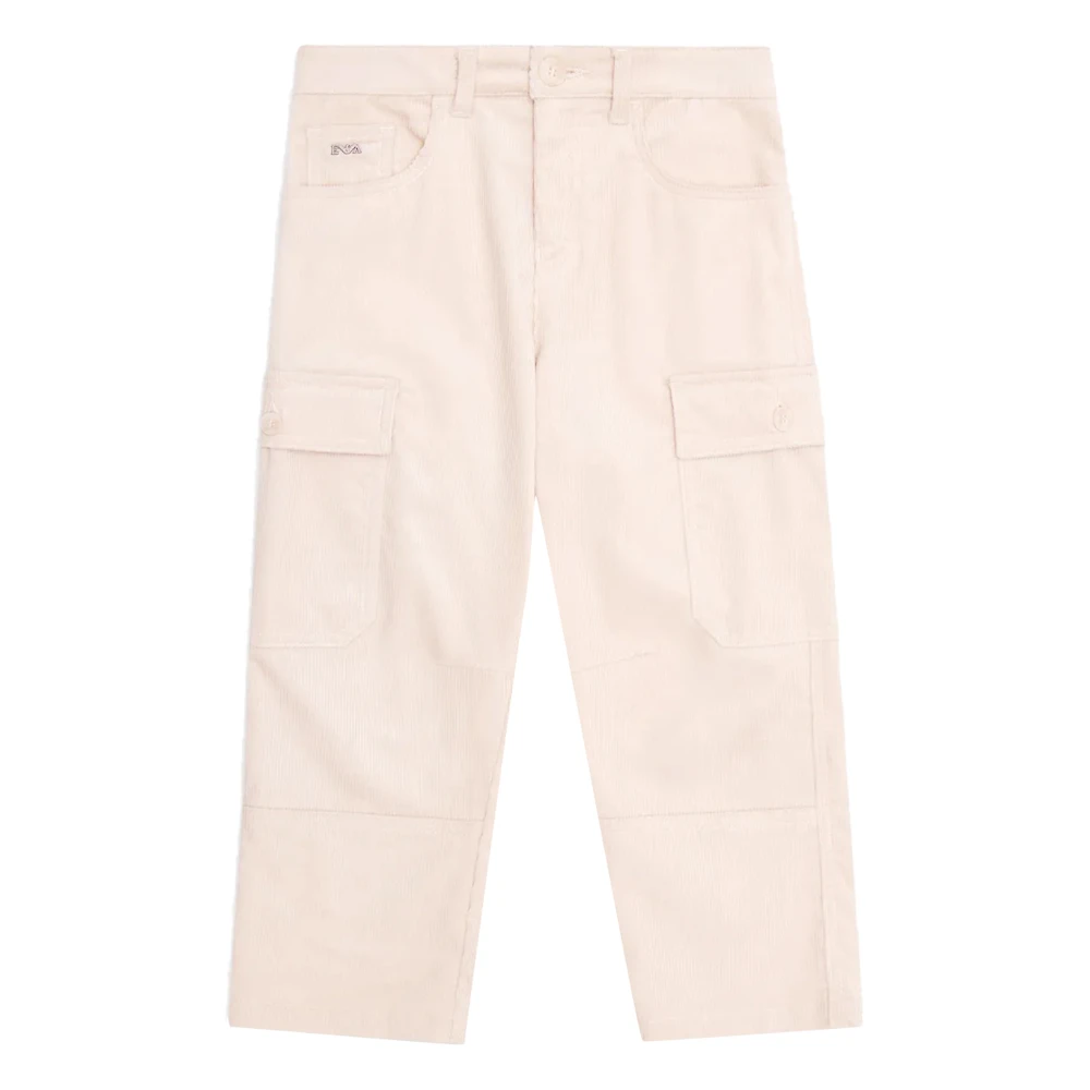 Emporio Armani Boys Beige Trousers, 8 Y, Cotton Trousers
