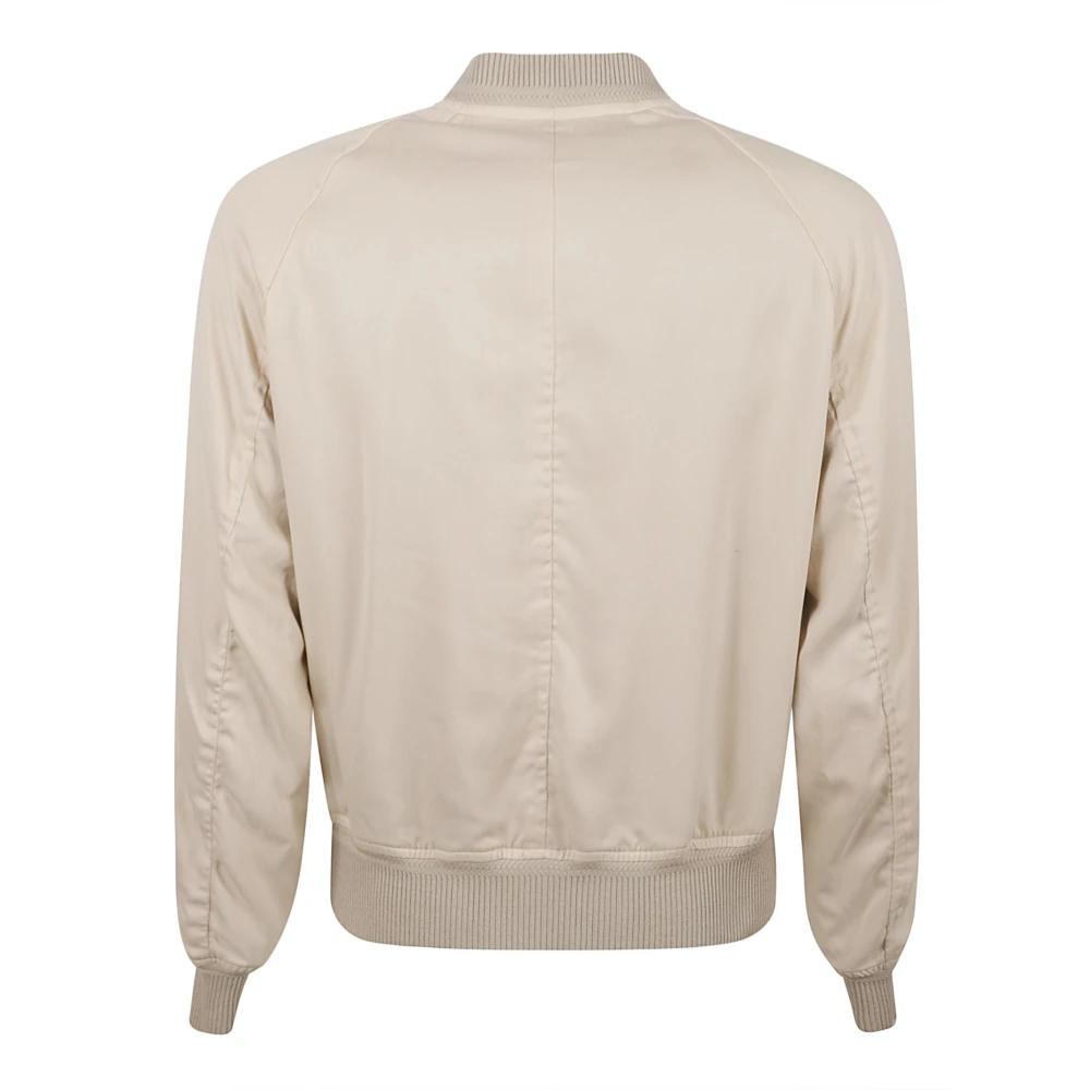 Tom Ford Hazed Gabardine Bomber Coat White Heren