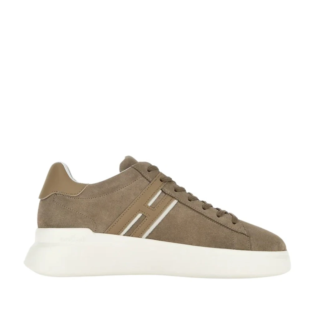 Hogan Men's Brown Suede Sneakers With Leather Details