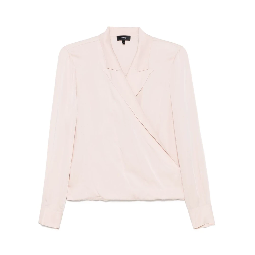 Theory Blush Pink V-Hals Lange Mouw Shirt Pink Dames