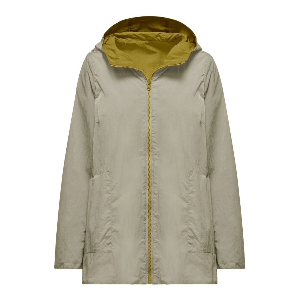 BomBoogie Dames omkeerbare tweekleurige parka Yellow Dames