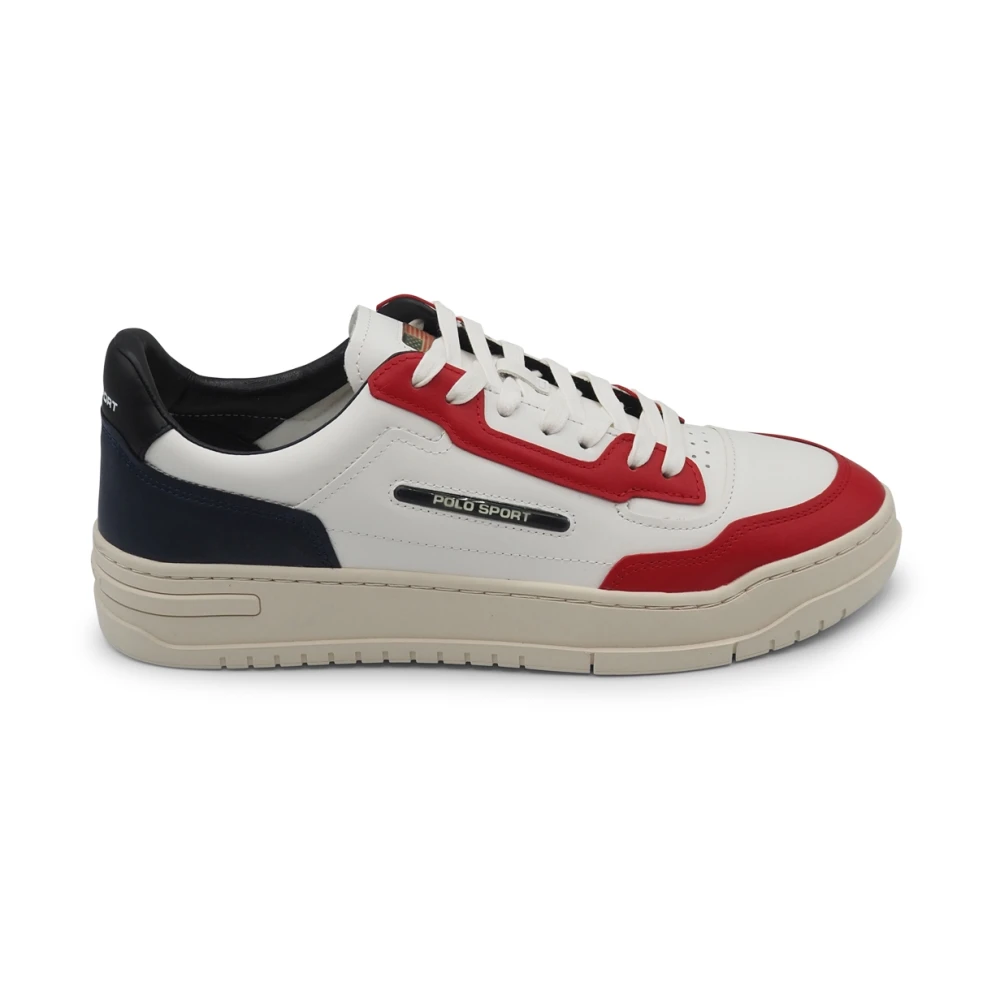 Ralph Lauren Witte en Rode Sneakers Heren Schoenen Veelkleurig Multicolor